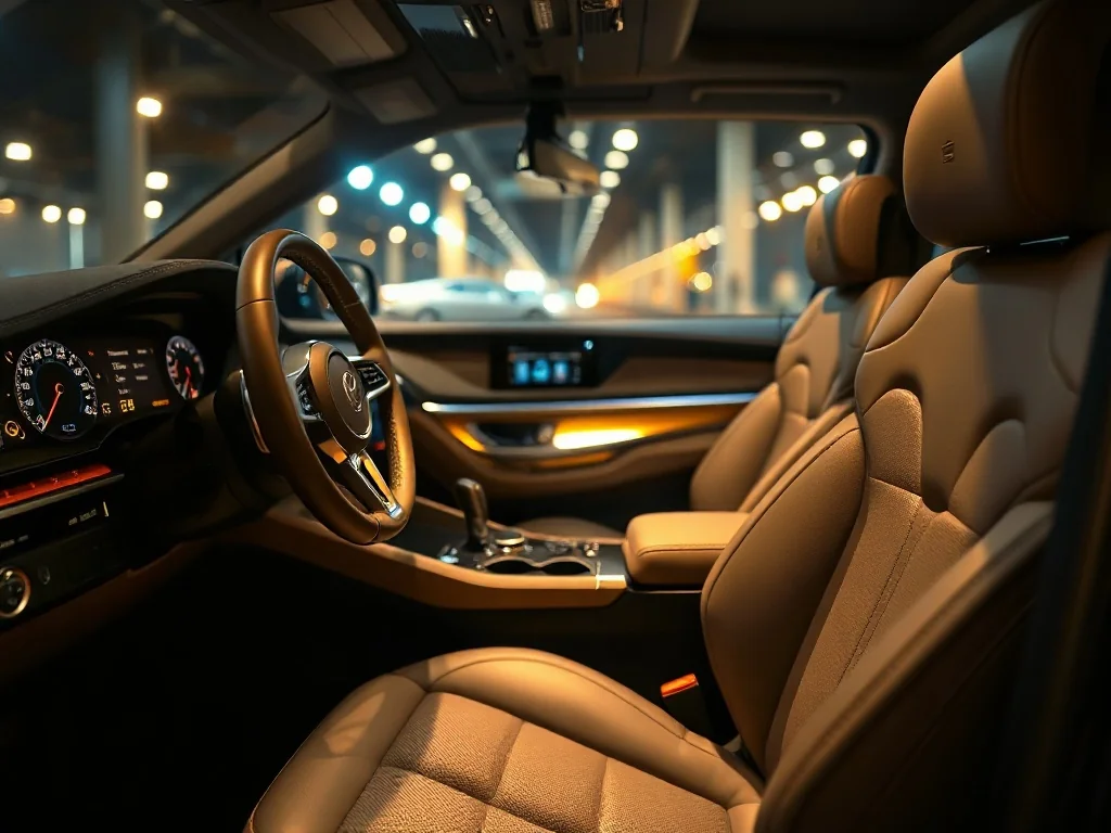 Nowoczesne wnętrze VW T-Roc z cyfrowym kokpitem, skórzaną kierownicą i eleganckim oświetleniem ambientowym.